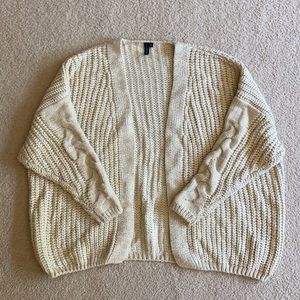 Cream Chunky Knit Cardigan - Size M